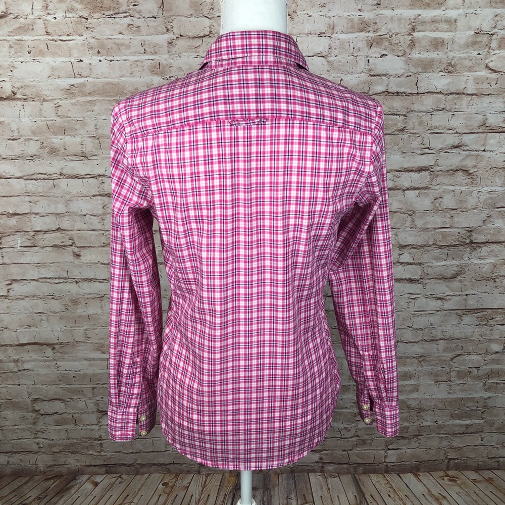 Banana Republic, Pink Plaid Button Up Sz XS - Picture 8 of 10